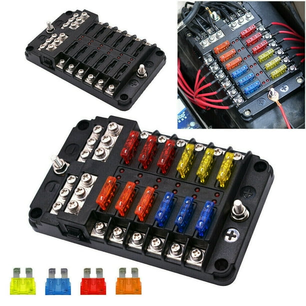 Maso Car Fuse Box 12v 24v Volt 8 Way Heavy Duty Standard Blade Fuse Box Holder kit car Van Marine Maso Car Fuse Box 12v 24v Volt 8 Way Heavy Duty Standard Blade Fuse Box Holder kit car Van Marine